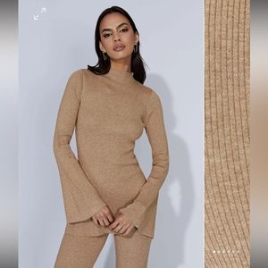 Meshki Jovie knit set in tan brown